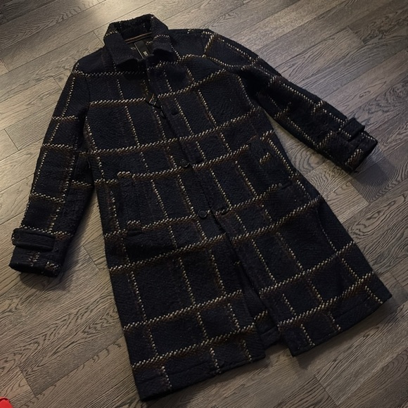 DISTRETT Made in Italy Vintage style men’s plaid wool coat Sz XL - Picture 8 of 17